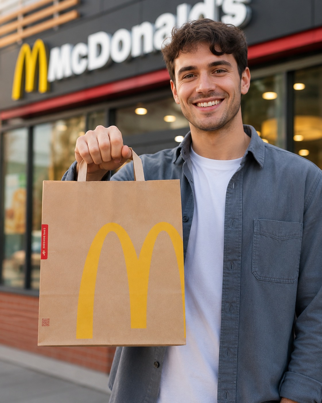 Internal flat-tape handle bags for takeaway orders