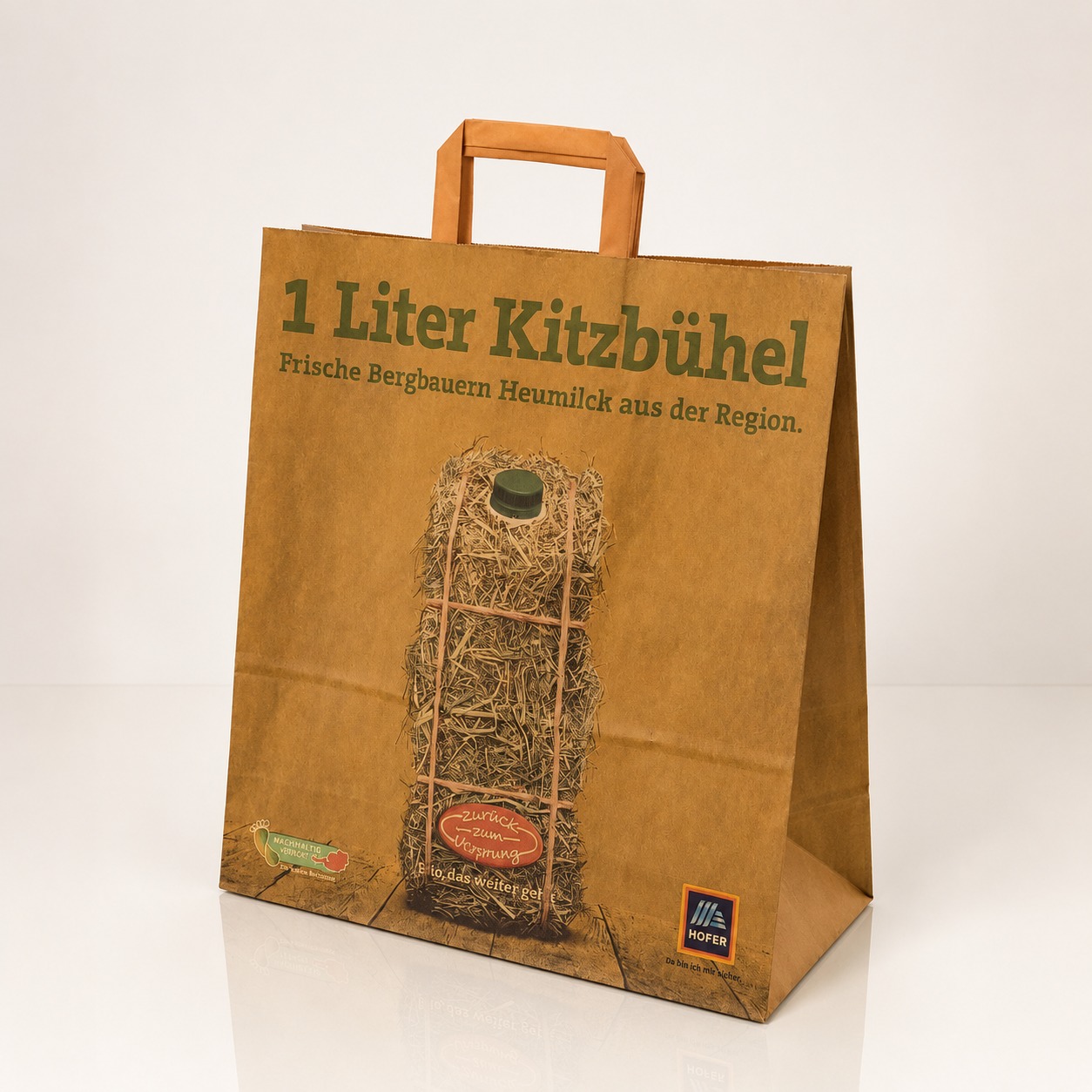 Bleach kraft internal handle paper bags UK